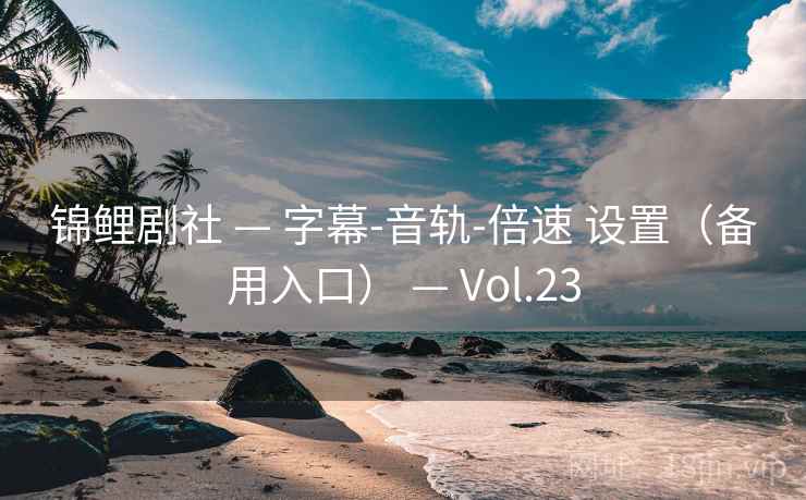 锦鲤剧社 — 字幕-音轨-倍速 设置（备用入口） — Vol.23